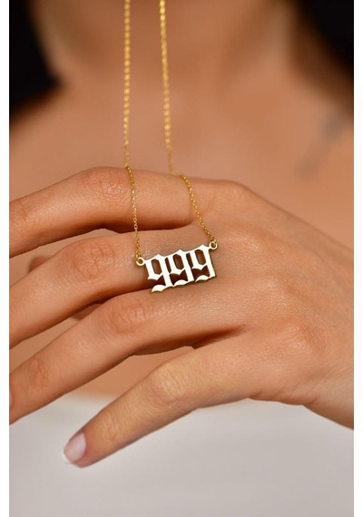 Gold 999 Melek Sayısı Gümüş Kolye