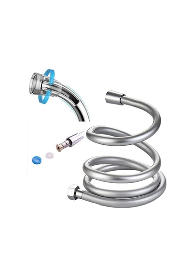 Dayanıklı Paslanmaz Duş Spirali Ve Uzun Pvc Banyo Hortumu, 150 Cm