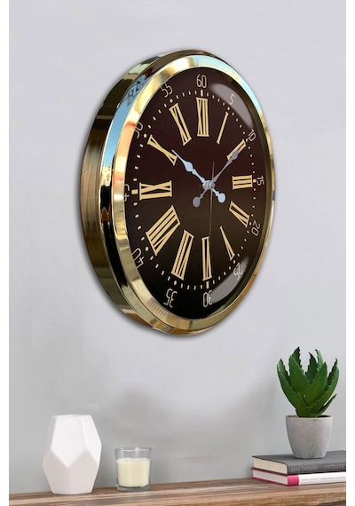 Zentime Prime Aurea Gold 52 Cm Metal Duvar Saati Çok Renkli
