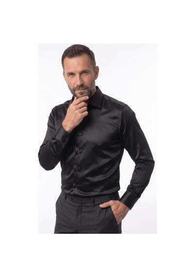 Elitpark Heritage Düz Renk Uzun Kollu Pamuklu Cepli Regular Fit Premium Saten Erkek Gömlek Siyah Elitpark Heritage Düz Renk Uzun Kollu Pamuklu Cepli Regular Fit Premium Saten Erkek Gömlek Siyah