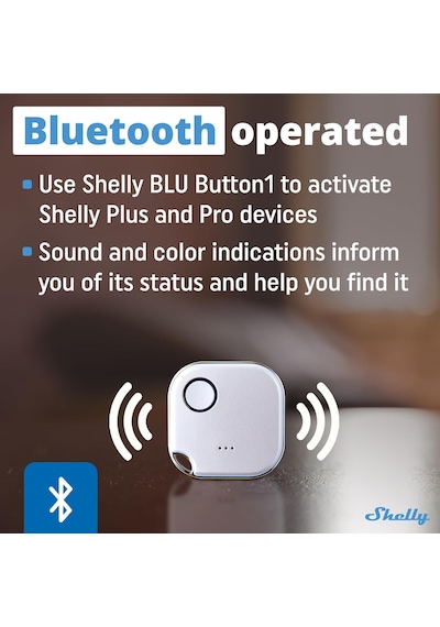 Blu Button1 Beyaz Eylemleri Ve Sahneleri Etkinleştirmek İçin Akıllı Bluetooth Düğmesi Çoklu Tıkla Etkinleştirme Anında Tepki Süresi Ses Ve Işık Alarmı İos Android Uygulaması