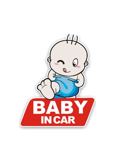 Araçta Bebek Var Uyarı Yapıştırma Sticker 22Cm
