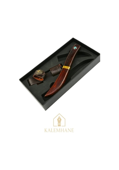 Özel Üretim Uzak Doğu Model Kamp Bıçak Damaskus Çelik Siyah - Altın