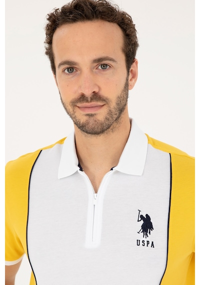 U.S. Polo Assn. Erkek Regular Fit Polo Yaka Safran Tişört 50281945-VR043