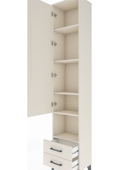 Arges Dolap 5 Raflı 2 Çekmeceli Tek Kapaklı 44x30x221 Aytaşı-... Aytaşı