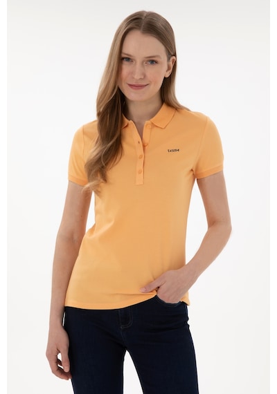U.S. Polo Assn. Kadın Turuncu Basic Polo Yaka Tişört 50305764-VR202 U.S. Polo Assn. Kadın Turuncu Basic Polo Yaka Tişört 50305764-VR202