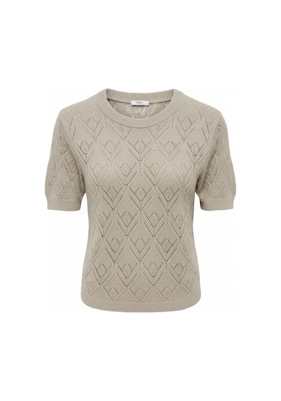 Only Onlsunny S/s Structure Pullover Knt Kadın Beige Kazak - 15350928 Bej