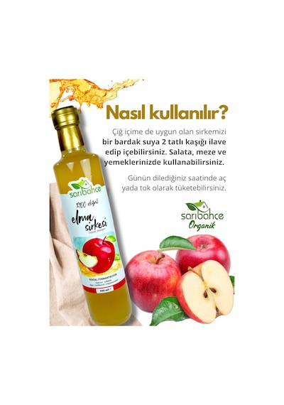 Elma Sirkesi 500 Ml - Organik Doğal Fermantasyon
