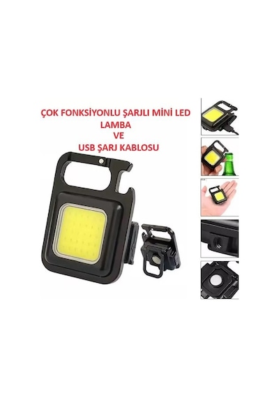 Led Lamba Mini 30 Ledli Mıknatıslı Şarjlı Askılı Anahtarlık Kamp Çadır Lambası Fener