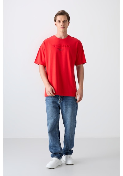 Tommy Life Fiesta Pamuklu Kalın Yumuşak Dokulu Oversize Fit Baskılı Erkek T-shirt - 88328 Kirmizi Tommy Life Fiesta Pamuklu Kalın Yumuşak Dokulu Oversize Fit Baskılı Erkek T-shirt - 88328 Kirmizi