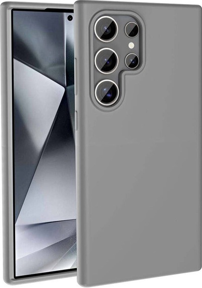Galaxy S24 Ultra Kılıf M-safe Şarj Özellikli Sıvı Teknolojili Silinebilir Sert Zore Kivi Kapak Koyu Gri