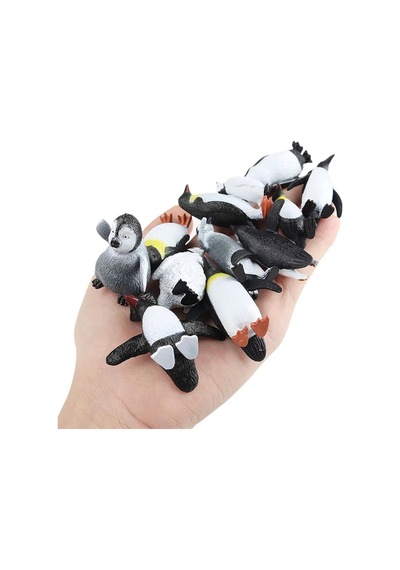 12 Li Penguen Hayvanları Mini Figür Oyuncak Et Malzeme