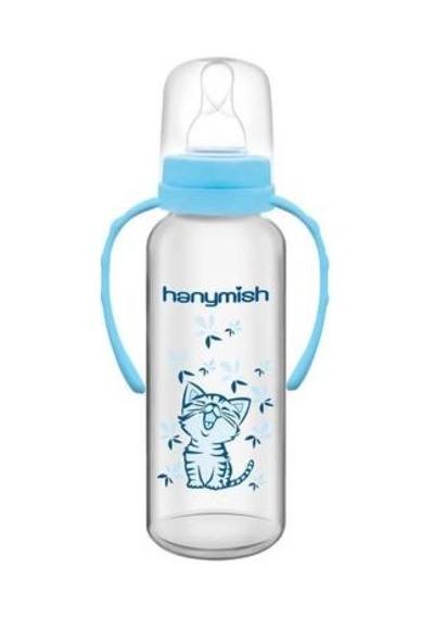 HANYMİSH KULPLU PP BİBERON 240CC Beyaz - Gri