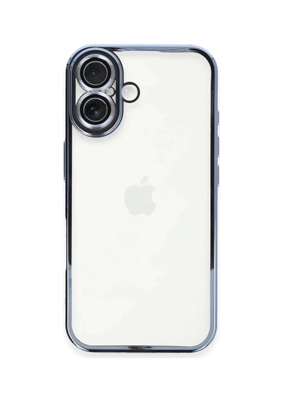 Apple iPhone Uyumlu  16 Plus Uyumlu Kılıf Lensli Silikon - Açık Mavi