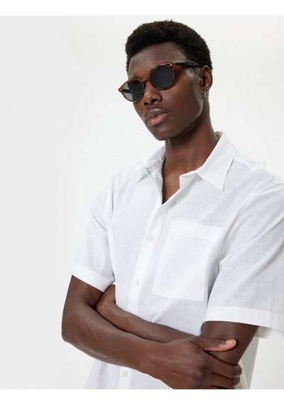 Koton Keten Gömlek Basic Kısa Kollu Cep Detaylı Beyaz 4sam60261hw Beyaz Koton Keten Gömlek Basic Kısa Kollu Cep Detaylı Beyaz 4sam60261hw Beyaz