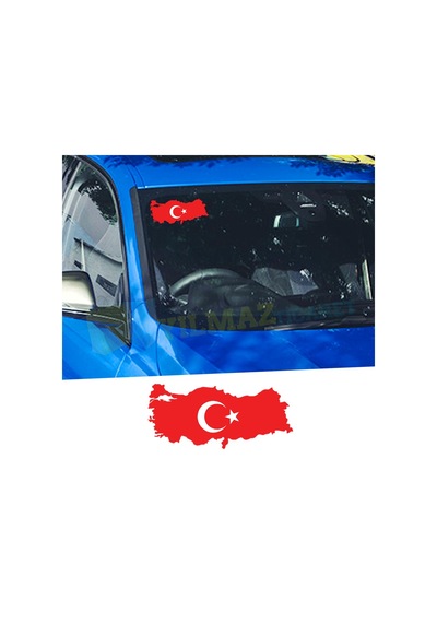 Türk Bayrağı Türkiye Ön Arka Cam Oto Sticker Etiket Çıkartma 1 Ad