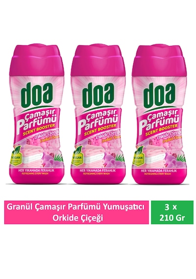Doa Granül Çamaşır Parfümü & Çamaşır Yumuşatıcı Orkide Çiçeği 3 X 210 Gr 3'lü Set