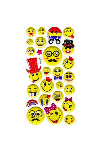 Sticker Kabartmalı Defter Planlayıcı Etiket Limlra-009 -17x9cm- Komik Emojiler