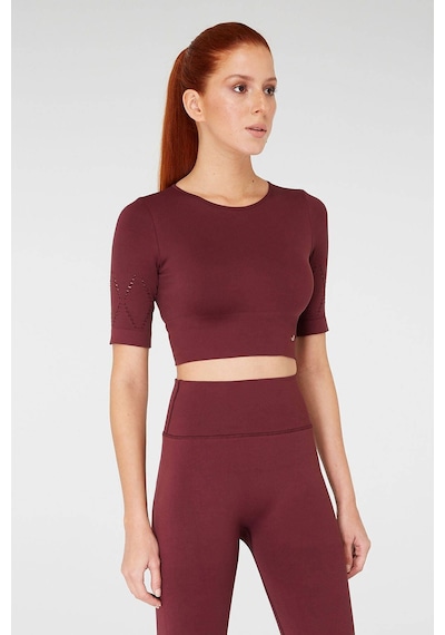 Jerf Naples Kısa Kol Crop Top Econyl Bordo