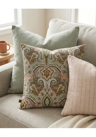 Tasarım Kırlent Kılıfı Damask