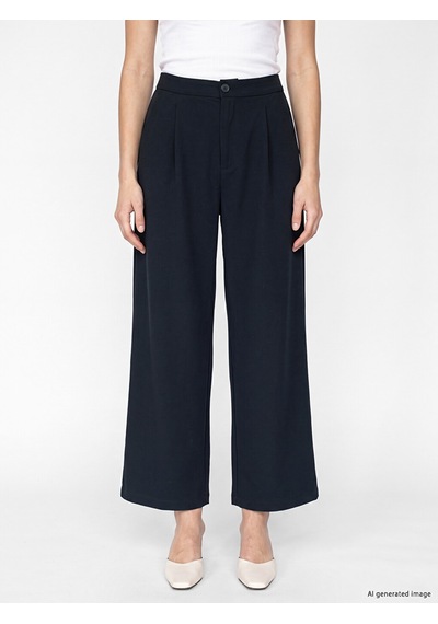 Lcw Modest Lacivert Loose Fit Kadın Pileli Kumaş Pantolon