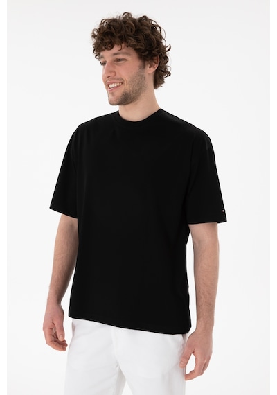 U.S. Polo Assn. Erkek Comfort Fit Bisiklet Yaka Siyah Merserize Basic Tişört 50313089-VR046