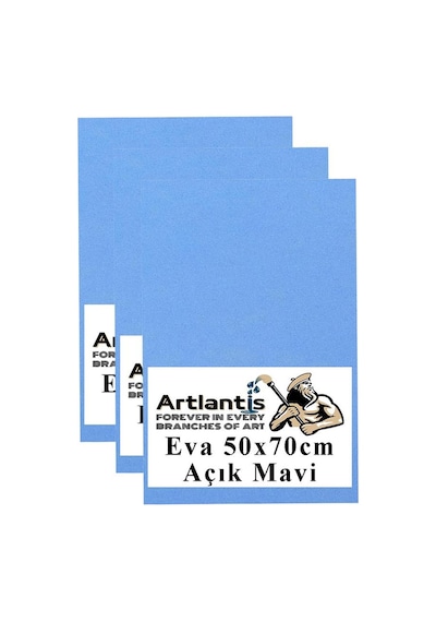 Açık Mavi Eva 50x70 Cm 3 Adet Eva Süngeri Okul Kreş Anasınıfı Elişi Etkinlikleri
