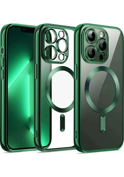 Newface Apple İphone 12 Pro Kılıf Kross Magneticsafe Kapak - Koyu Yeşil
