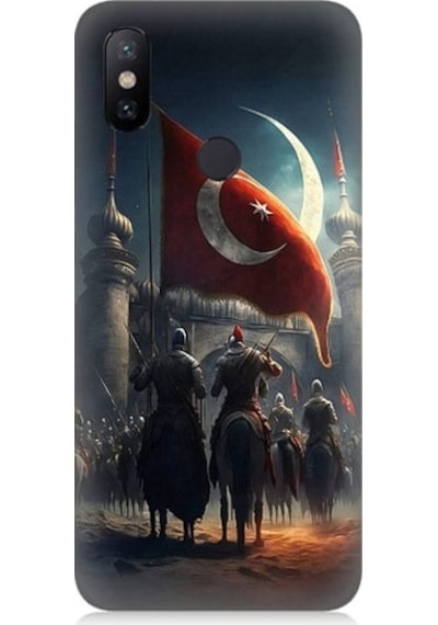 Xiaomi Mi A2 Uyumlu Tulpar Bayrak Ve Kale Desenli Silikon Kılıf