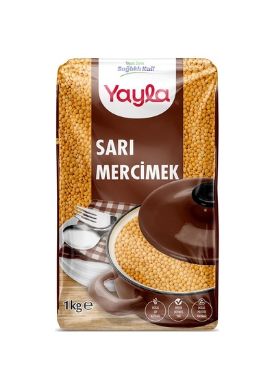 Yayla Sarı Mercimek 1 Kg - 8 Adet Tarı