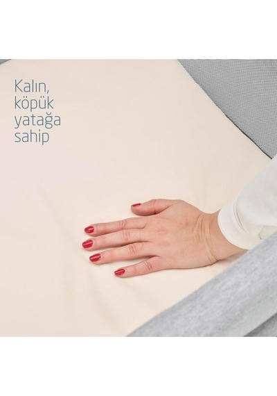 Iris 2 'si Bir Arada Anne Yanı Beşik ve Taşınabilir Çift Katlı Park Yatak Beyond Grey Eco