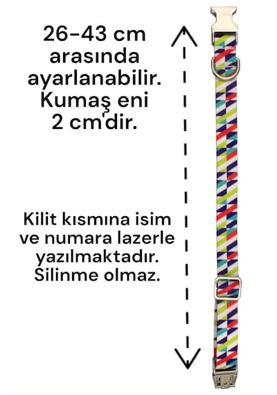 Caramelos İsimli Köpek Tasması, Köpek Künyesi, Köpek İsimlik 180 Beyaz - Kırmızı