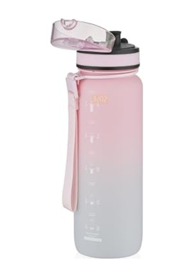 800 Ml Kapasiteli Bpa İçermeyen Motivasyonel Su Matarası, Çift Renkli 0