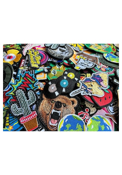 Halfart 100 Adet Karışık Desenli Kombo Paket Ütü İle Yapışan Yama Arma Patch Seti Çok Renkli