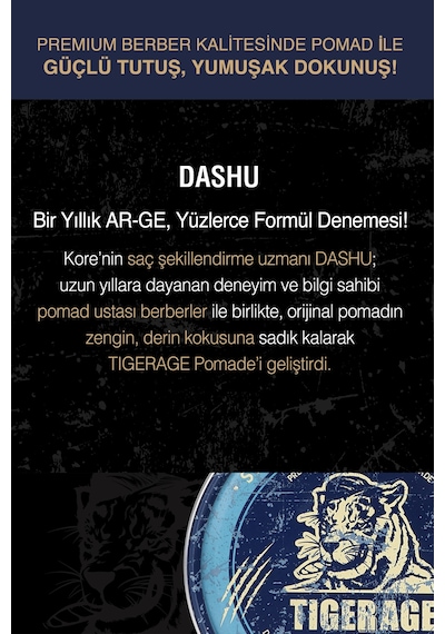 Dashu Classic Tiger Rage Pomade Profesyonel Ve Parlak Bitişli Güçlü Tutuşa Sahip Saç Sabitleyici Jel 160 ML