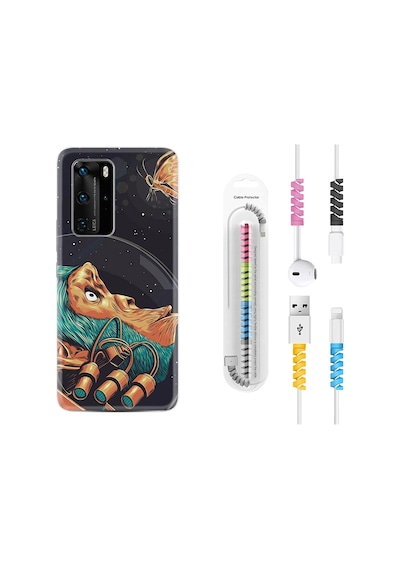 Huawei P40 Pro Kılıf Kablo Koruyuculu Kaplumbağa Terbiyecisi 1356