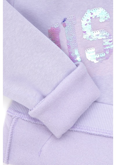 U.S. Polo Assn. Kız Çocuk Lila Kapüşonlu Basic Sweatshirt 50292512-VR034