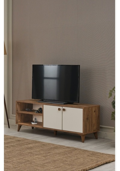 Tv Sehpası Kapaklı 140x40x35 Cm Beyaz - Atlantik Çam