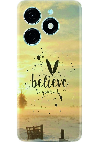Tecno Uyumlu Spark 20 Spark 20c Kılıf Resimli Desenli Baskılı Silikon Belive İn Yourself 1316