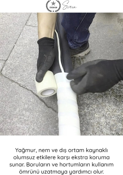Klimabandı Klima Boru İzolasyon Sargı Bandı 50mm 18 Metre Pvc Uv Dayanıklı Su Geçirmez Dekoratif Sa