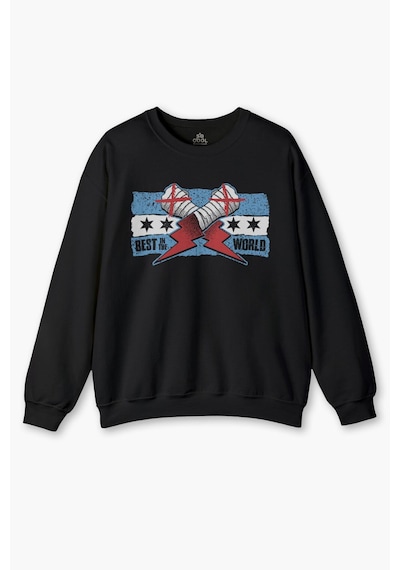 So Cool Siyah Sweat Eldiven Blue Flag Cm Punk Mavi Bayrak Fitness Spor Sweet Baskılı Sweatshirt Siyah