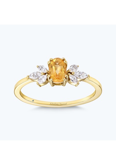 Altınbaş Pırlanta Sitrin Oval Yüzük Pnf039ysı-14k