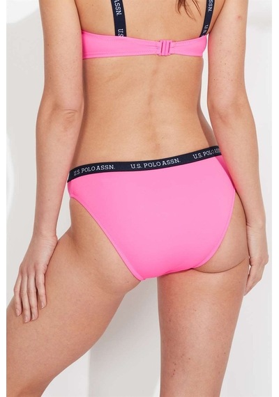 U.S. Polo Assn. Kadın Pembe Kalın Kenarlı Lastikli Bikini Alt 21511