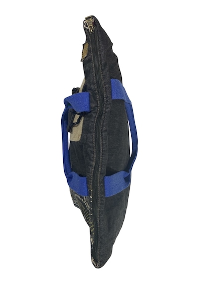 Vintage Salaş Çok Renkli Orta Boy Günlük Seyahat Gezi Omuz Çantası 36cmx34cm Siyah