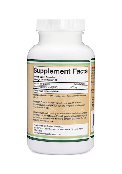 Double Wood Alpha-ketoglutaric Acid Akg 1000mg 180 Capsul....
