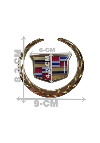 Etiketçilere Özel Cadillac Metal Döküm Arma Gold Sarısı