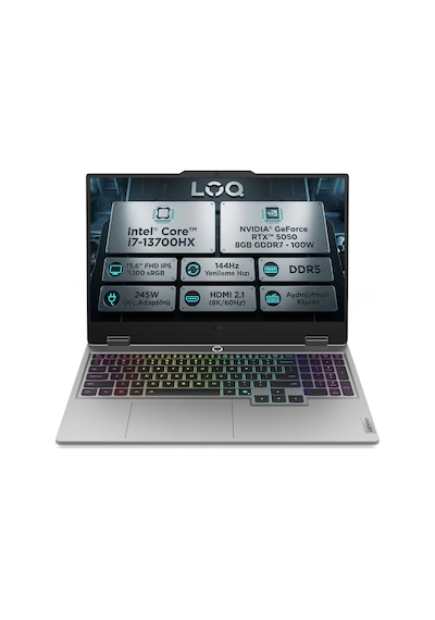 Lenovo Loq 15IRX10 83JE00WGTR i7-13700HX 32 GB 2 TB SSD 8 GB RTX5050 15.6" Dos FHD Oyuncu Dizüstü Bilgisayar