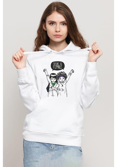 Future İs Female Beyaz Kadın 3ip Kapşonlu Sweatshirt Beyaz