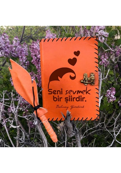 Seni Sevmek Bir Şiirdir İsme Özel Deri Defter