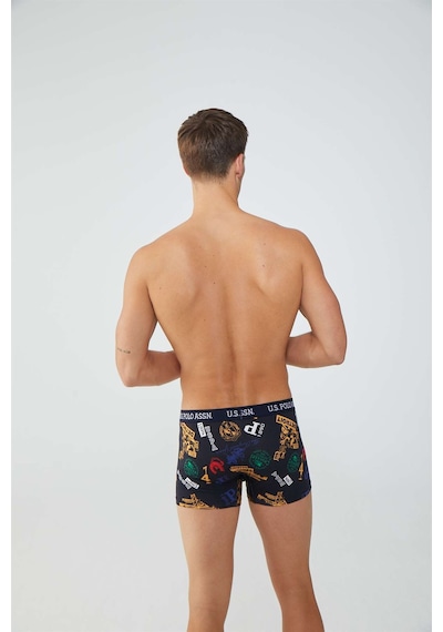 U.S. Polo Assn. U S Polo Assn Erkek Baskılı Lacivert 2'Li Boxer 4852 Lacivert